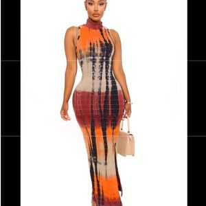 Fashion Nova Tie Dye Maxi Dress NWOT